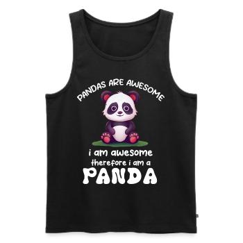Panda Panda Bear Funny - Men's Premium Organic Tank Top - black - Front - AI Model Male 178 light (178cm)
