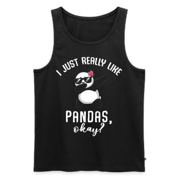 Panda Panda Bear Funny - Men's Premium Organic Tank Top - black - Front - AI Model Male 178 light (178cm)