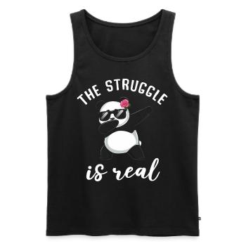 Panda Panda Bear Funny - Men's Premium Organic Tank Top - black - Front - AI Model Male 178 light (178cm)