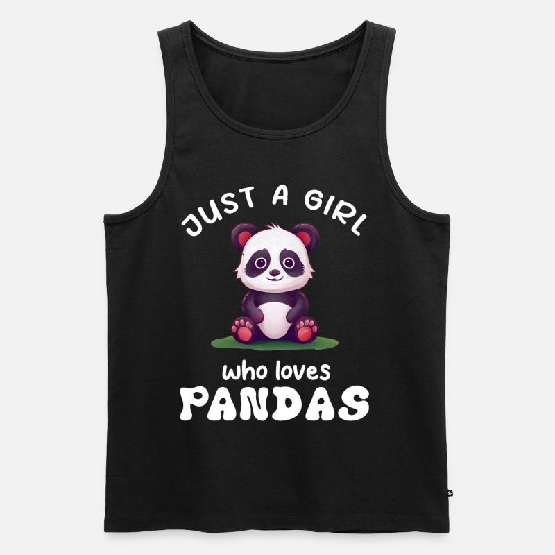 Panda Pandabär Lustig - Männer Premium Bio Tank Top - Schwarz