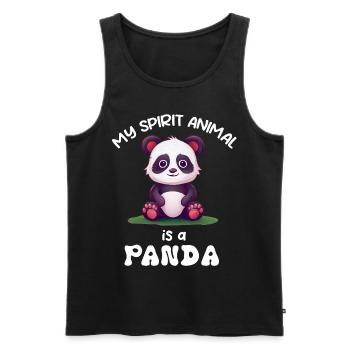 Panda Panda Bear Funny - Men's Premium Organic Tank Top - black - Front - Michal (187cm)
