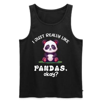 Panda Panda Bear Funny - Men's Premium Organic Tank Top - black - Front - Michal (187cm)