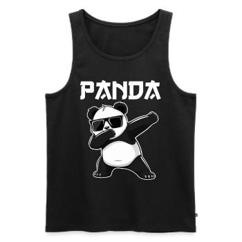 Panda Panda Bear Funny - Men's Premium Organic Tank Top - black - Front - AI Model Male 178 light (178cm)