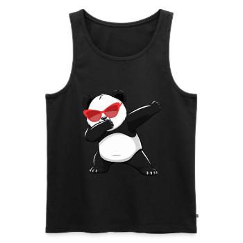 Panda Panda Bear Funny - Men's Premium Organic Tank Top - black - Front - AI Model Male 178 light (178cm)
