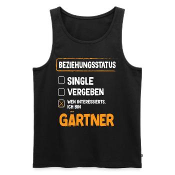 Gardener Relationship Status - Men's Premium Organic Tank Top - black - Front - AI Model Male 178 light (178cm)