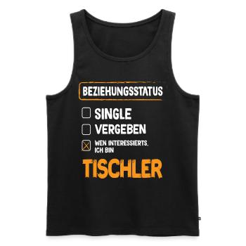 Carpenter Relationship Status - Men's Premium Organic Tank Top - black - Front - AI Model Male 178 light (178cm)