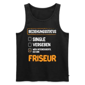 Hairdresser Relationship Status - Men's Premium Organic Tank Top - black - Front - AI Model Male 178 light (178cm)