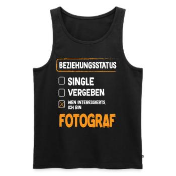Photographer Relationship Status - Men's Premium Organic Tank Top - black - Front - AI Model Male 178 light (178cm)