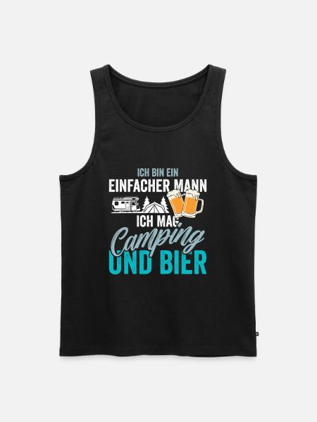 Camping und Bier - Männer Premium Bio Tank Top - Schwarz