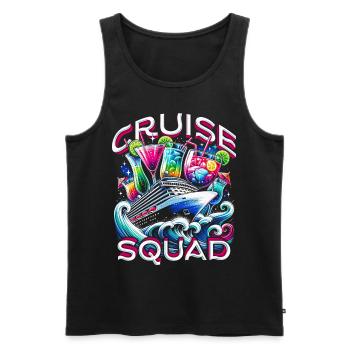 Croiseur de croisière Escouade de croisière - Débardeur bio Premium Homme - noir - Devant - AI Model Male 178 light (178cm)