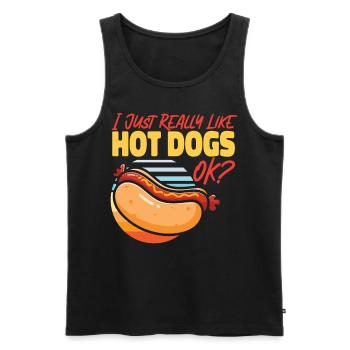 Hot Dog Adult I Just Really Like - Men's Premium Organic Tank Top - black - Front - Michal (187cm)
