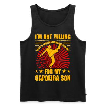 I'm not yelling that's motivational speaking - Men's Premium Organic Tank Top - black - Front - Michal (187cm)