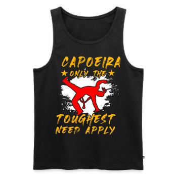 Capoeira : seuls les plus difficiles doivent s’appliquer - Débardeur bio Premium Homme - noir - Devant - AI Model Male 178 light (178cm)