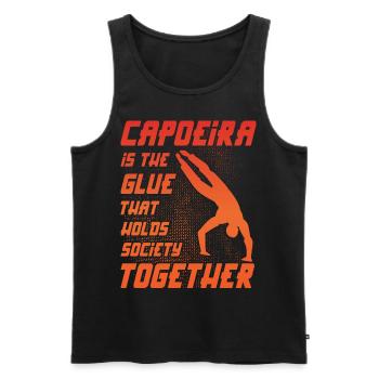 Capoeira ist der Klebstoff, der die Gesellschaft zusammenhält - Männer Premium Bio Tank Top - Schwarz - Vorne - Michal (187cm)