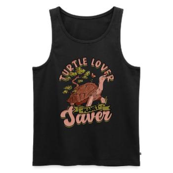 Turtle Turtles Turtle Lover Planet Saver - Débardeur bio Premium Homme - noir - Devant - AI Model Male 178 light (178cm)