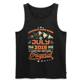 Juli 2019 Geburtstagsgeschenk Juli 2019 - Männer Premium Bio Tank Top - Schwarz - Vorne - Michal (187cm)