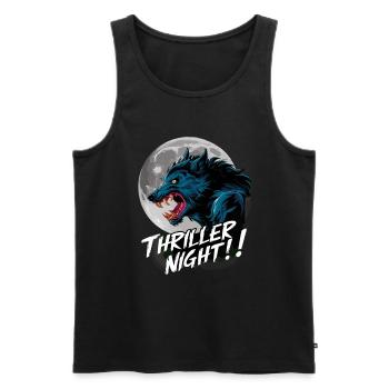 Thriller Nacht der Werwölfe und Mondscheinheulen - Männer Premium Bio Tank Top - Schwarz - Vorne - AI Model Male 178 light (178cm)