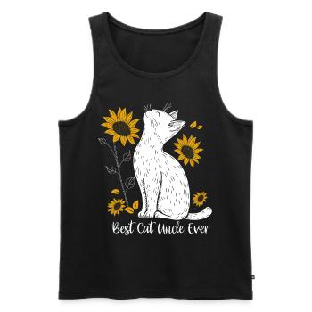 Best Cat Uncle Ever - Männer Premium Bio Tank Top - Schwarz - Vorne - AI Model Male 178 light (178cm)