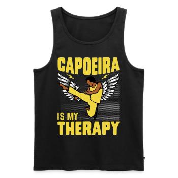 Capoeira ist meine Therapie - Männer Premium Bio Tank Top - Schwarz - Vorne - Michal (187cm)