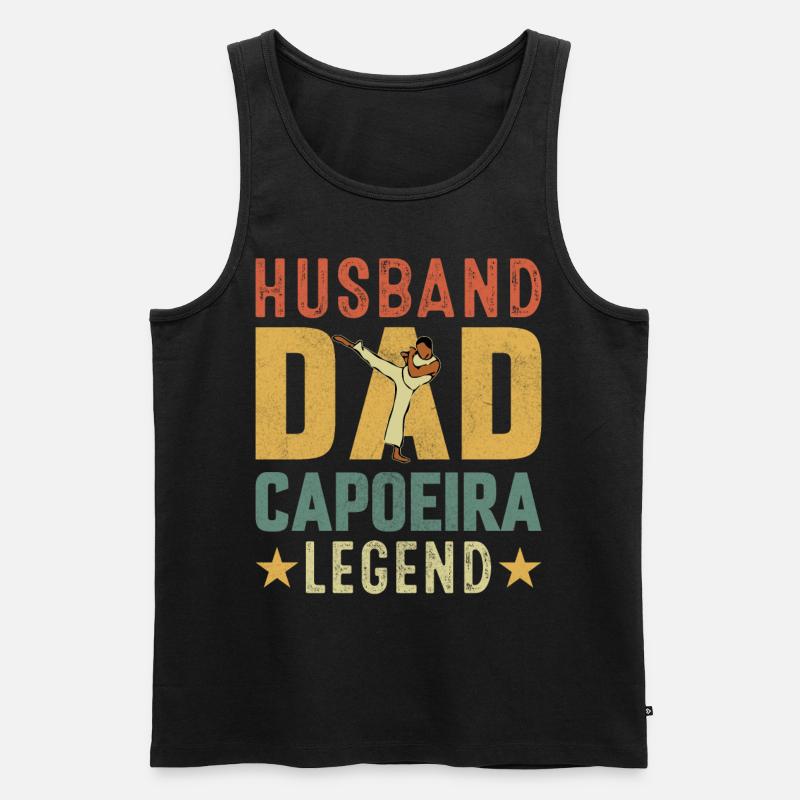 Ehemann Papa Capoeira Legende - Männer Premium Bio Tank Top - Schwarz