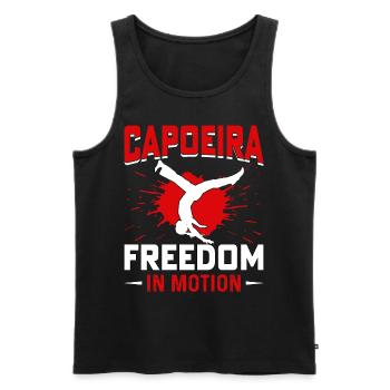 Capoeira freedom in motion - Men's Premium Organic Tank Top - black - Front - Michal (187cm)