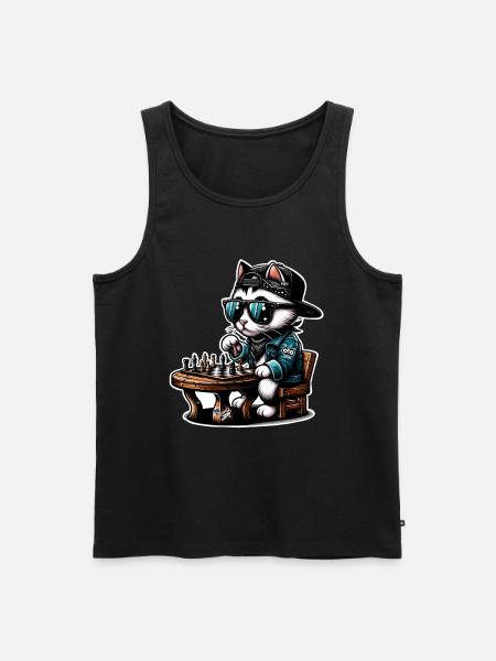 Chess Cat - Men's Premium Organic Tank Top - black