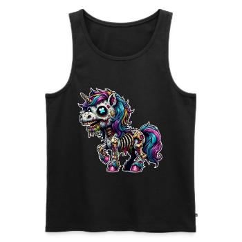 Einhorn Zombie - Männer Premium Bio Tank Top - Schwarz - Vorne - Michal (187cm)