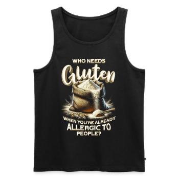 Allergie au gluten Intolérance au gluten - Débardeur bio Premium Homme - noir - Devant - AI Model Male 178 light (178cm)