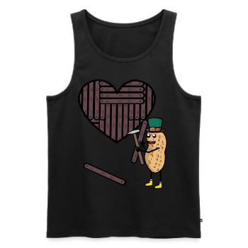 Peanut Heart Hearts Artisan Love Valentine - Men's Premium Organic Tank Top - black - Front - Michal (187cm)