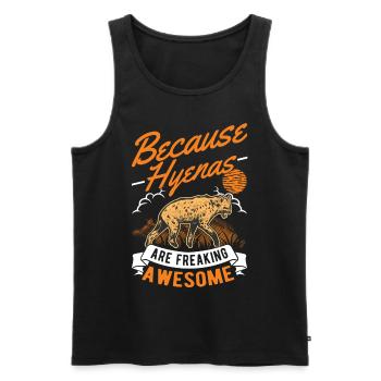 Hyäne Geschenk Erdwolf Hyena - Männer Premium Bio Tank Top - Schwarz - Vorne - AI Model Male 178 light (178cm)