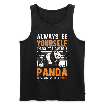Soyez toujours vous-même Panda - Débardeur bio Premium Homme - noir - Devant - Michal (187cm)