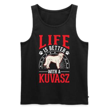 Feasting is better with Kuvasz - Men's Premium Organic Tank Top - black - Front - AI Model Male 178 light (178cm)