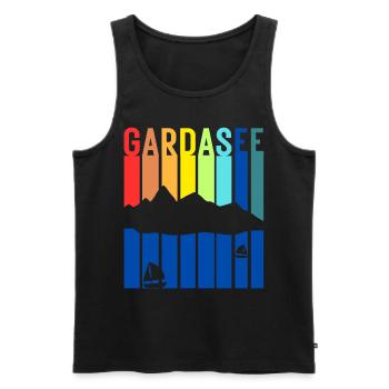 Gardasee Vintage Lago Di Garda Italien Urlaub - Männer Premium Bio Tank Top - Schwarz - Vorne - AI Model Male 178 light (178cm)