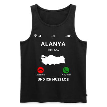 Alanya Urlaub Türkei Idee - Männer Premium Bio Tank Top - Schwarz - Vorne - Michal (187cm)