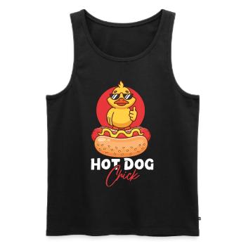 Hot Dog Adult Chicken Girl Hot Dog - Men's Premium Organic Tank Top - black - Front - Michal (187cm)