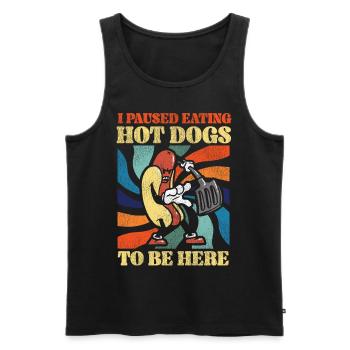 Hot Dog Adulte Vintage J’ai fait une pause - Débardeur bio Premium Homme - noir - Devant - Michal (187cm)
