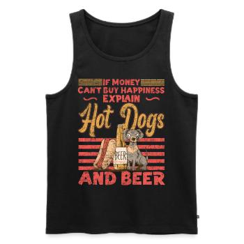 Hot Dog Adult Bière Vintage Si - Débardeur bio Premium Homme - noir - Devant - Michal (187cm)