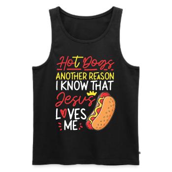 Hot Dog Adult Jesus Faith - Men's Premium Organic Tank Top - black - Front - Michal (187cm)