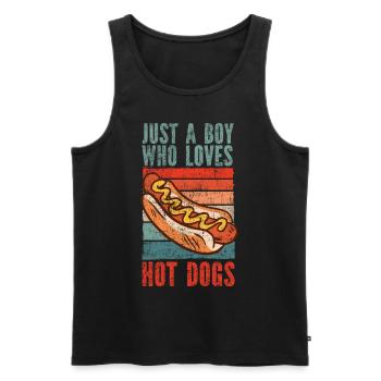 Hot Dog Adult Boy Vintage Retro - Men's Premium Organic Tank Top - black - Front - AI Model Male 178 light (178cm)