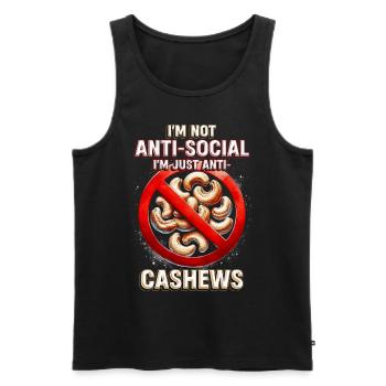 Cashew Allergy I'm Just Anti Cashews - Men's Premium Organic Tank Top - black - Front - Michal (187cm)