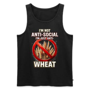 Wheat Allergy I'm Just Anti Wheat - Men's Premium Organic Tank Top - black - Front - Michal (187cm)