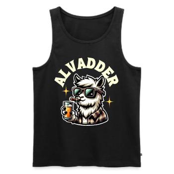 Alvadder Alpaka Papa Vater Vatertag - Männer Premium Bio Tank Top - Schwarz - Vorne - Michal (187cm)