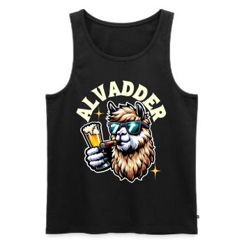 Alvadder Alpaka Papa Vater Vatertag - Männer Premium Bio Tank Top - Schwarz - Vorne - Michal (187cm)