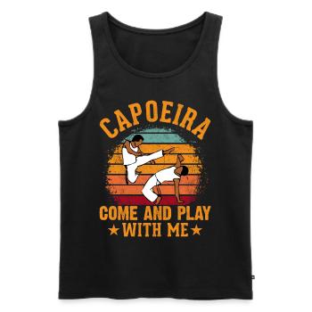 Capoeira, komm und spiele mit mir - Männer Premium Bio Tank Top - Schwarz - Vorne - Michal (187cm)