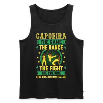 Capoeira, le jeu, la danse, le combat - Débardeur bio Premium Homme - noir - Devant - AI Model Male 178 light (178cm)