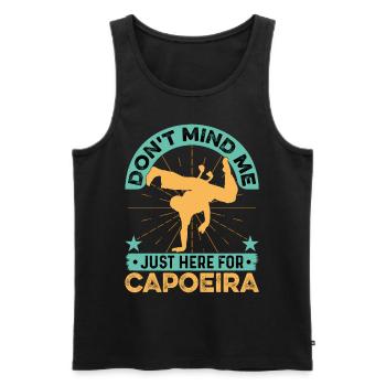 Don't mind me just here for capoeira - Men's Premium Organic Tank Top - black - Front - Michal (187cm)