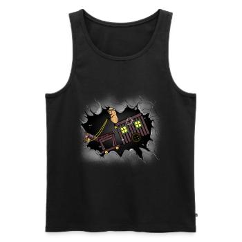 Erdnuss Abenteuer Expedition Reise Kutsche Pferd - Männer Premium Bio Tank Top - Schwarz - Vorne - AI Model Male 178 light (178cm)
