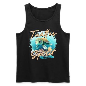 Les tortues Schildkröte sont mon animal spirituel - Débardeur bio Premium Homme - noir - Devant - AI Model Male 178 light (178cm)
