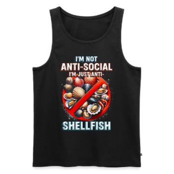 Meeresfrüchteallergie I'm Just Anti Shellfish - Männer Premium Bio Tank Top - Schwarz - Vorne - Michal (187cm)