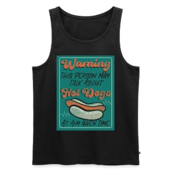 Hot Dog Adulte Vintage Rétro - Débardeur bio Premium Homme - noir - Devant - Michal (187cm)